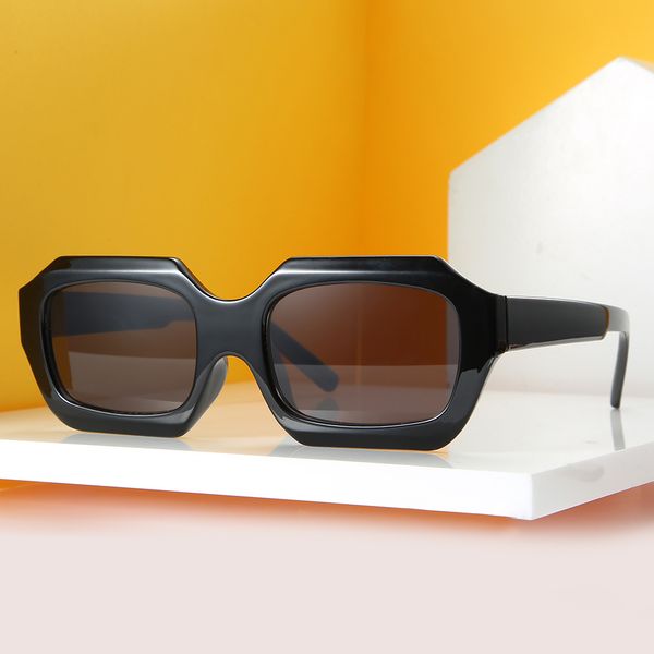 

fashion personality square frame sunglasses women brand designer street style trend sun glasses uv400 color lens with box cases, White;black