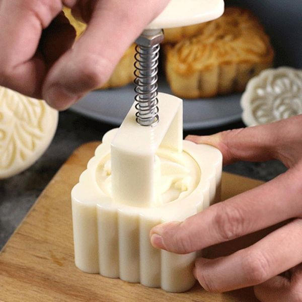 

other bakeware diy hand pressure fondant moon cake mould 16pcs/set round/square flower mooncake mold set mid autumn festival decoration tool