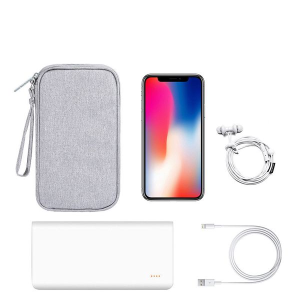 

1pc travel bag digital gadget device polyester fiber 19.7*11*4.5cm multi-function usb data organizer storage bags travel kit