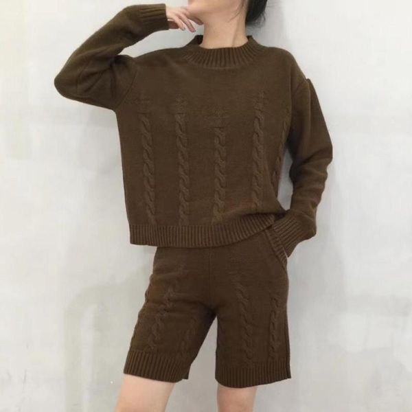 

women's tracksuits luxury two pieces 45% cashmere + 30% wool suits female turtleneck warm mink knit pant sets wy184, Gray