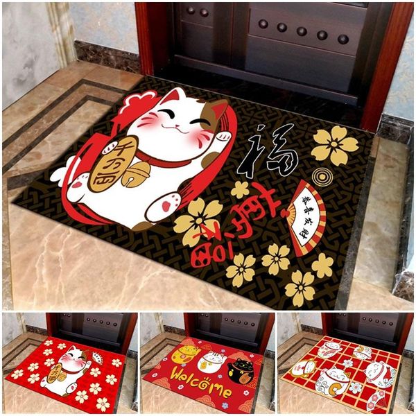 

Cartoon Entrance Mat Non-slip Carpet Rectangle Printed Floor Rugs For Living Room Hallway Welcome Doormat Washable Kitchen Carpets