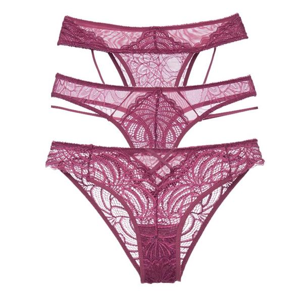 

women's panties miaoersidai 2pcs/3pcs comfortable underwear lace underpants female lingerie big size ladies transparent christmas brief, Black;pink