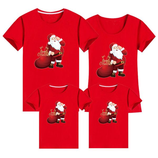 

christmas matching outfits mommy daddy and me clothes t-shirt mother and daughter santa claus matching clothes, Blue