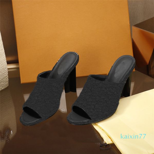 

designer 2021 high-quality ladies sandals summer print series 35-41 size, Black