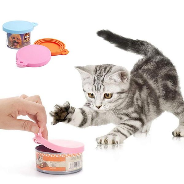 

kitchen storage & organization 3pcs silicone canned food lid sealed feeders can for puppy dog cat cap reusable cover u