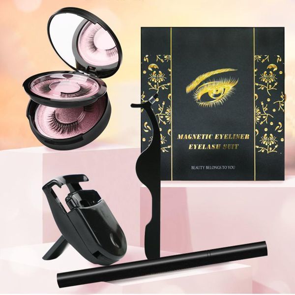 

pairs of false eyelashes glue-magic eyeliner self-adhesive black set1