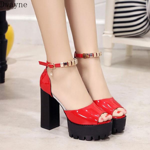 

dress shoes sandals 2021 fashion thick with waterproof platform super high heel women's, Black