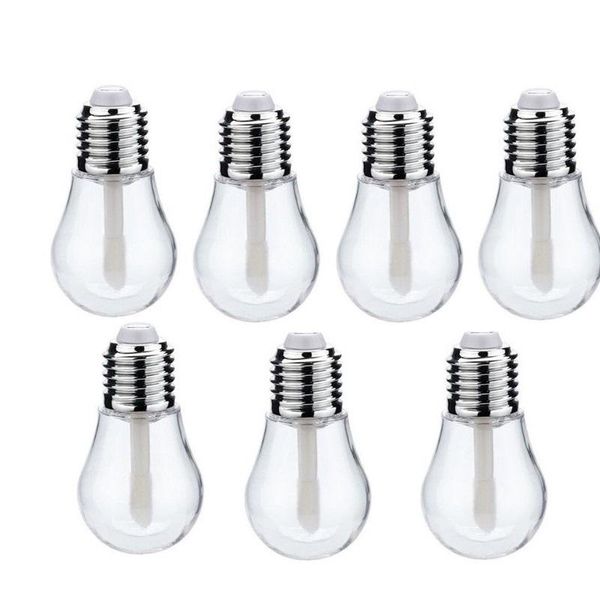 

storage bottles & jars 10/50/100pcs 5ml empty lip gloss tube light bulb shape lipgloss tubes,silver cap clear mini refillable packing contai