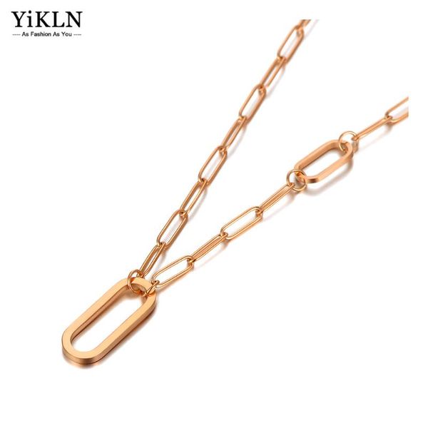 

chains yikln design stainless steel geometric charm chain link choker necklace hiphop/rock pendant for women yn20210, Silver