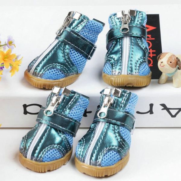 

dog apparel winter warm outdoor shoes for small dogs pet boots anti-slip zipper design pets supplies 4pcs/sets
