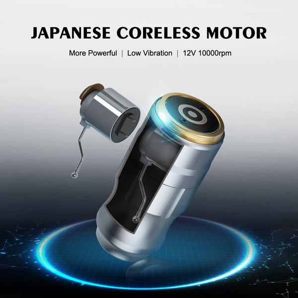 

wireless tattoo pen powerful japan coreless motor rotary 1200 mah lithium battery tattoo machine gun for body artscouts
