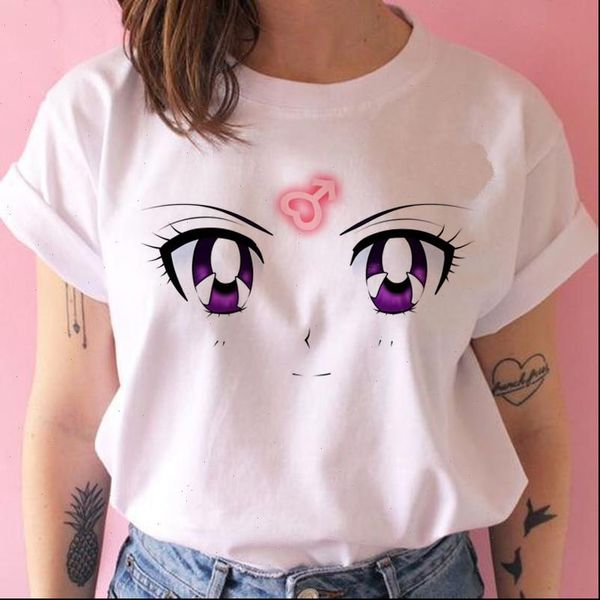 

sailor womens t shirts moon shirt harajuku women ulzzang kawaii cat tshirt female tee casual korean cartoon, White