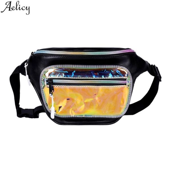 

waist bags aelicy bag pu leather crossbody chest fashion casual personality solid color transparent