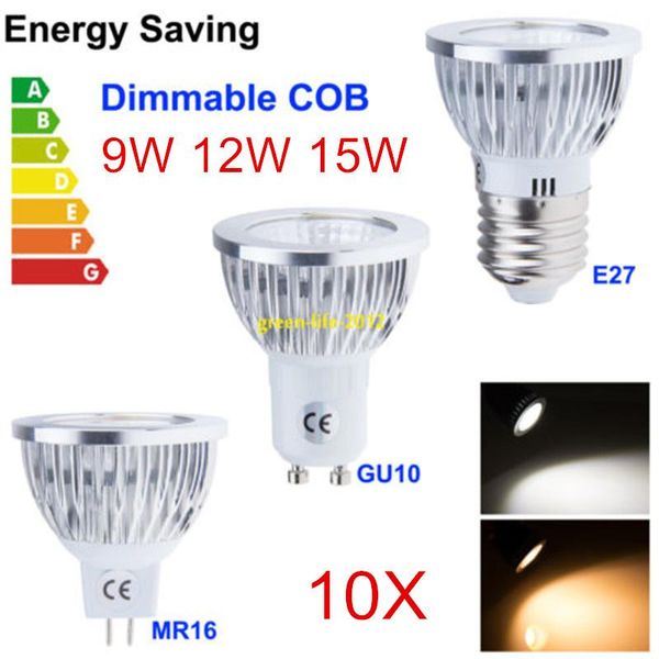 

bulbs super bright cob led lamp gu10 e27 e14 mr16 lampada bulb 9w 12w 15w light dimmable spotligh ac85-265v spotlight
