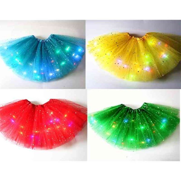 

can be new with lights party supplies dance poncho skirt 3 layer tutu skirt led, White