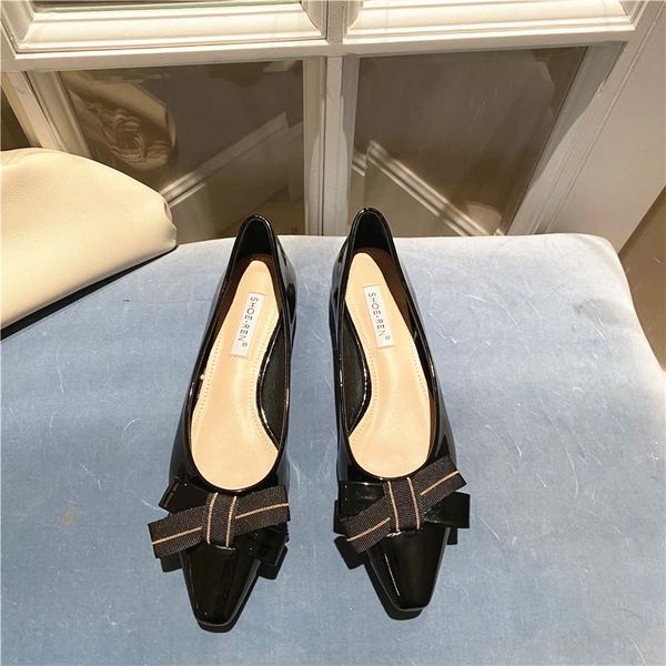 

dress shoes women metal buckle leather casual, Black