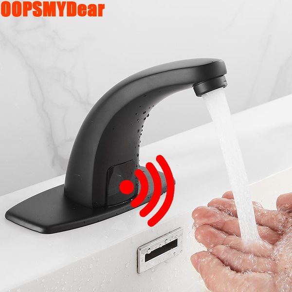 

infrared motion sensor faucet bathroom smart touchless tap basin sink black copper grifo modern luxury brass battery torneira faucets