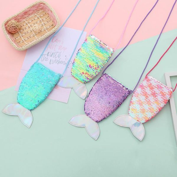 

children's mini clutch bag cute sequin crossbody bags for women small coin pouch purse kids money girls wallet, White