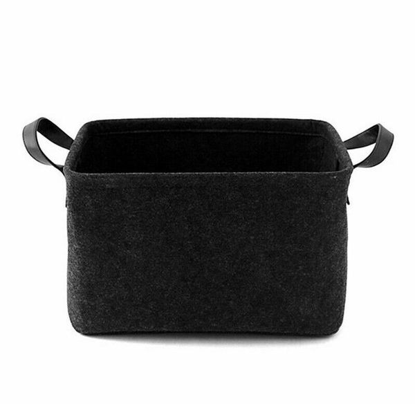 

storage baskets felt basket closet shelf toys organizer folding hamper laundry bag black/gray color clothing