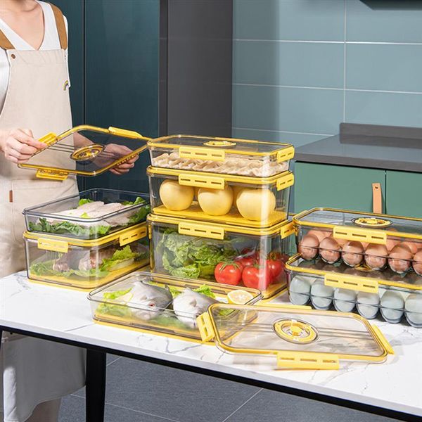 

storage bottles & jars refrigerator box food containers with lid kitchen separate er seal bin for vegetable fruit fresh organizer