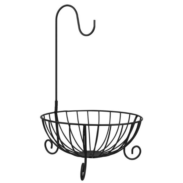 

storage baskets winomo fruit basket with detachable banana hanger novelty metal bowl holder dining table & kitchen organizer (blac