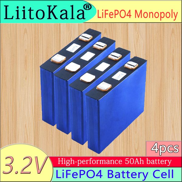 

4pcs liitokala 3.2v 50ah lifepo4 battery cells lithium iron phosphate for 12v rechargeable batteries pack diy solar energy storage