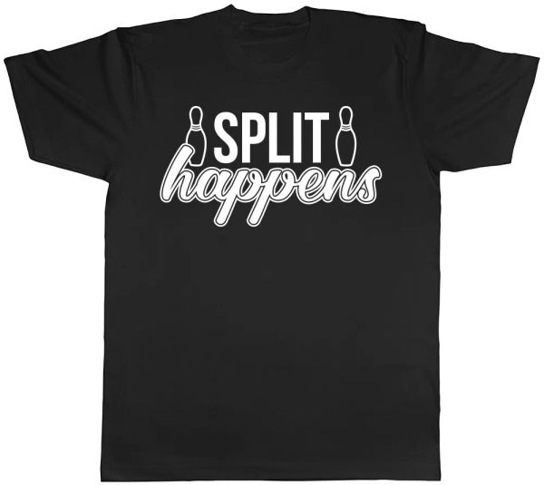

Split Happens Mens Womens Ladies T-Shirt Tee, White;black