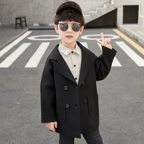 

new fashion double-sided pinion coats solid turn-down collar childrens clothing for boy 3-13 years old kids clothes 2 colors, Camo