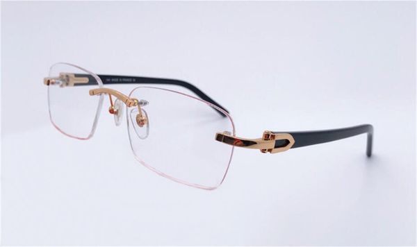 

new fashion design optical glasses 0048 square frame rimeless simple and business style transparent lens can be prescription clear lenses, Black
