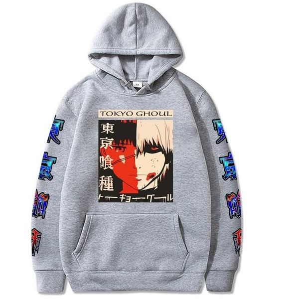 

men's hoodies & sweatshirts 2021 japan anime tokyo ghoul men/women long sleeve hooded pulloves casual regular clothing, Black