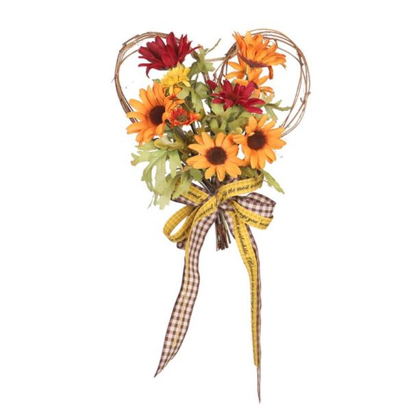 

decorative flowers & wreaths artificial wreath wedding party decoration wall hanging christmas home ornaments sunflower garland