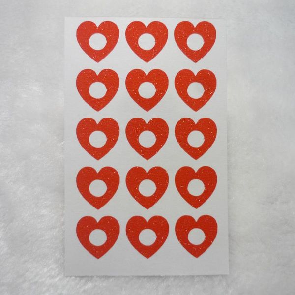 

15mm red glitter heart hole reinforcement stickers gift wrap