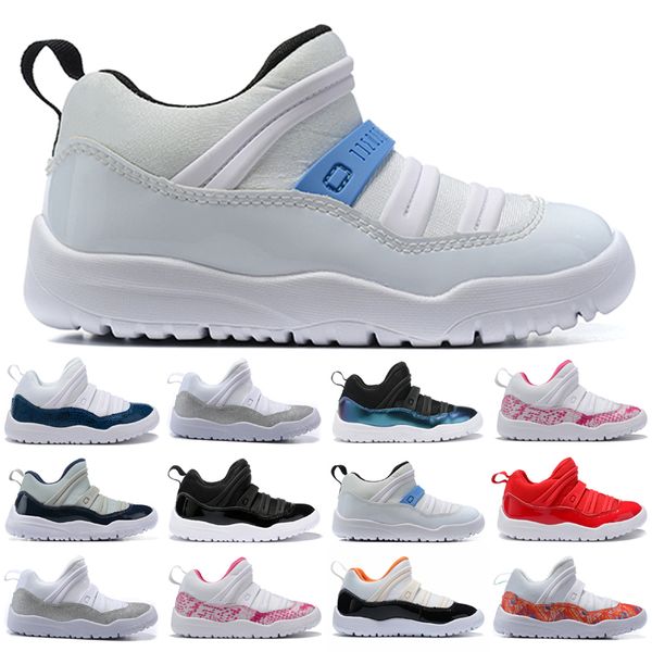 

2022 25th jumpman 11s kids basketball shoes low white concord legend blue pantone grey snake skin boys girl trainers size 22-35, White;red