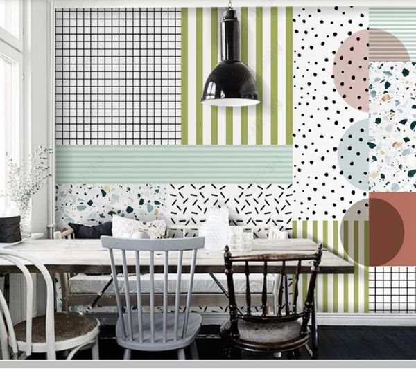 

wallpapers papel de parede nordic modern abstract geometric wave dot kids' wallpaper,living room tv wall bedroom home decor bar ktv mur