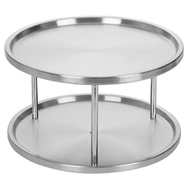 

bathroom storage & organization absf spice rack stainless steel organizer tray 360 degree turntable rotating 2 stand for dining table kitche