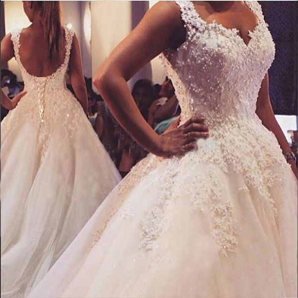 

zj9076 white ivory pearls sweetheart bride dresses wedding gown princess girl lace for women boho formal plus size 2-26w