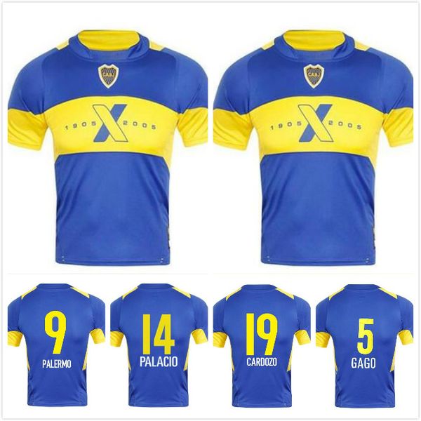 

2005 boca juniors centenary soccer jersey palermo gago palacio cardozo tevez boca retro vintage classic football shirt, Black;yellow