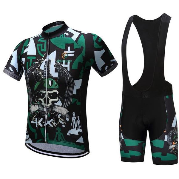 

racing sets 2021 summer men's cycling jersey suit breathable team sportswear short-sleeved mountain bike riding equipment, Black;blue