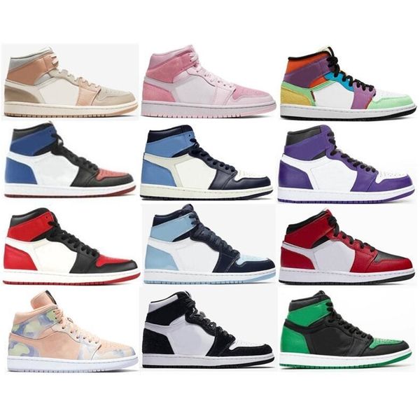 

jumpman 1 basketball shoes athletics sneakers running shoe for women sports torch hare game royal pine green court 36-47 size
