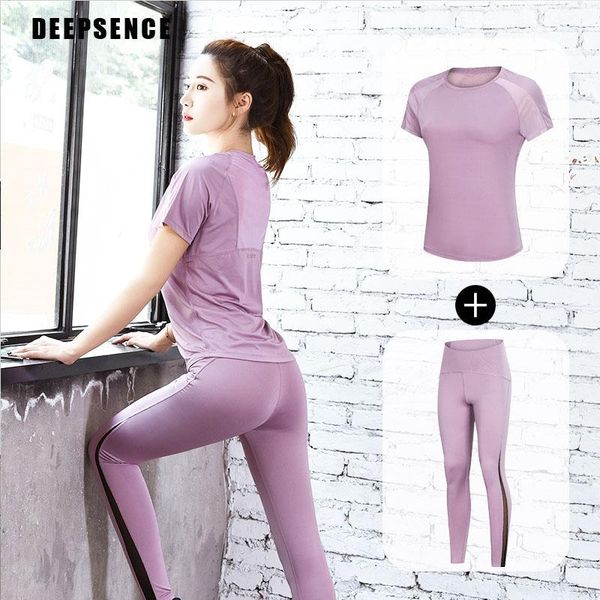 

yoga outfit deepsence 2pc womenstylish set lady gym fitness clothes shirt pants running tight jogging workout leggings sport suit