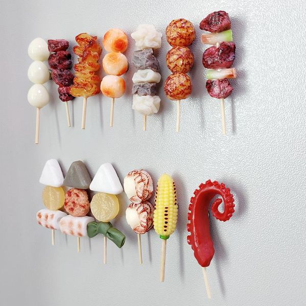 

fridge magnets creative 3d barbecue magnetic refrigerator paste sticky notes home decoration cute simulation egg food gift