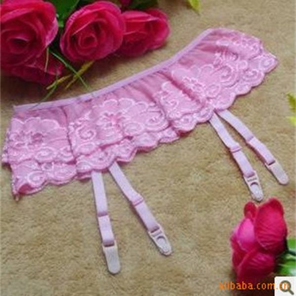 

garters fashion lingerie lady double lace straight, Black;white