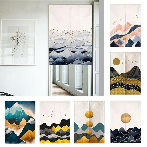 

curtain & drapes japanese door partition landscape painting noren for kitchen room decorative doorway hanging half-curtain