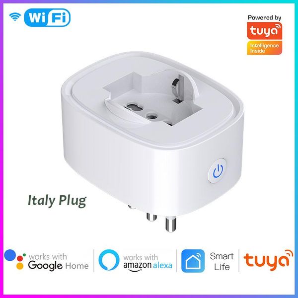 

smart power plugs 16a tuya wifi plug socket italy life app control energy montior timer works with alexa google home assistant