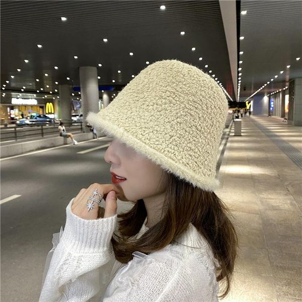 

berets korea style wool ladies bucket hats fall winter warm fashion edge panama caps outdoor luxury fedoras fisherman bonnet women, Blue;gray