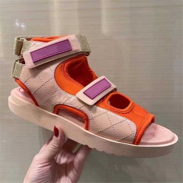 

sandals women platform sport orange white flat heel buckle open toe gladiator shoes 2021 summer outdoor chunky beach, Black