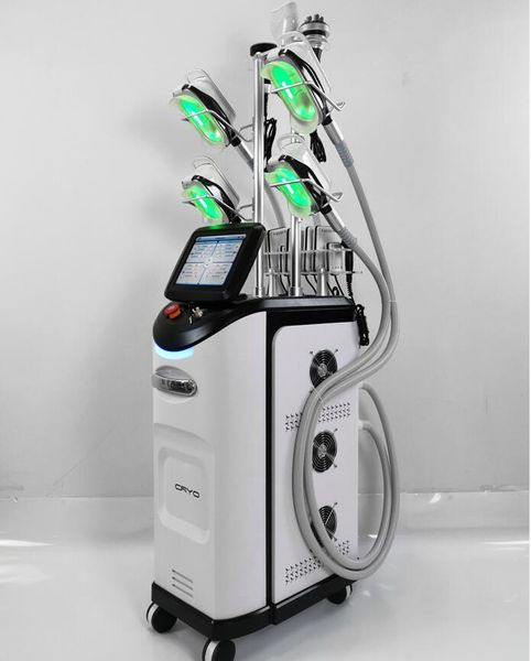 

powerful weight loss slimming cryo cryotherapy 4 handles working together cryolipolysis+cavitation+rf+lipolaser double chin removal with 5 h