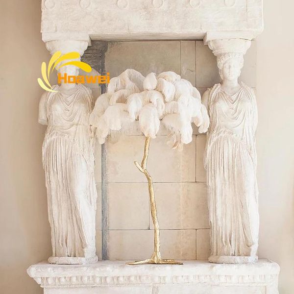 

european luxury ostrich feather lamp nordic led floor lamps for living room bedroom home decor standing indoor lighting