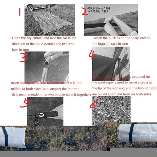 

car side awning waterproof roofsun shelter tent roof for suv minivan hatchback camping outdoor travel shade