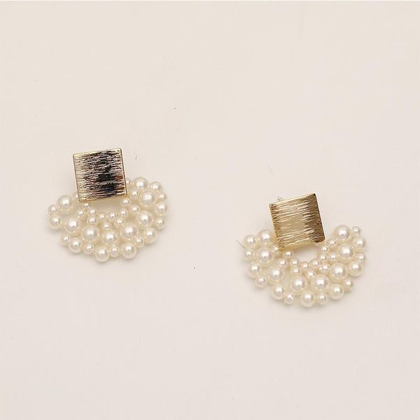 

latest jewelry fresh water pearl earrings women hoop & huggie, Golden;silver